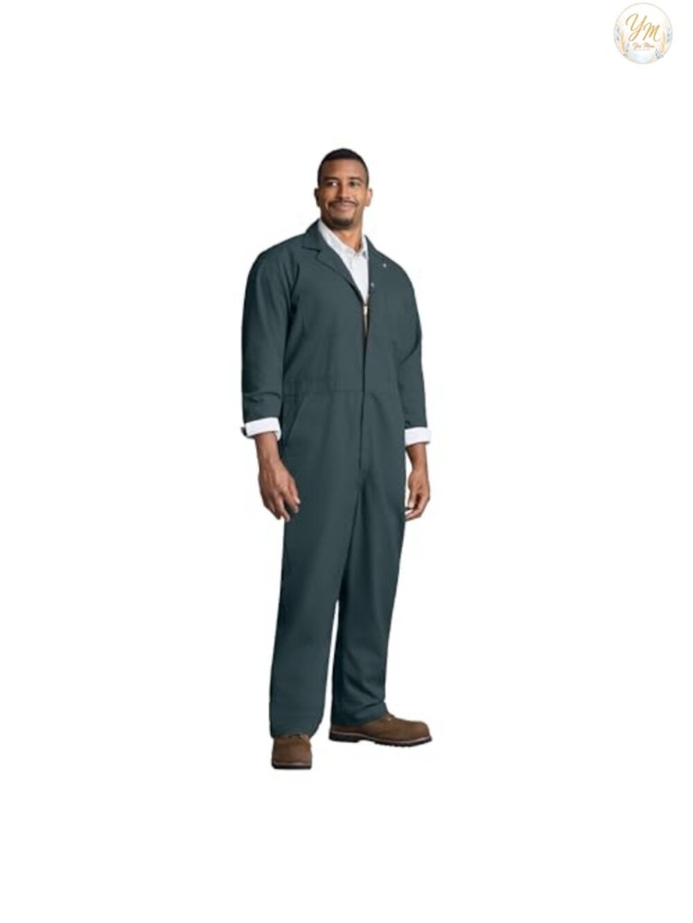 Men's Twill Action Back Coveralls with Chest Pockets, Concealed Zippers, 6